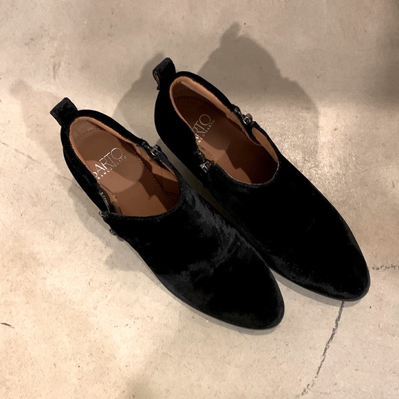 Franco Sarto Womens Ankle Boot Granite Velvet Side Zip Size 5.5 - Picture 2 of 8